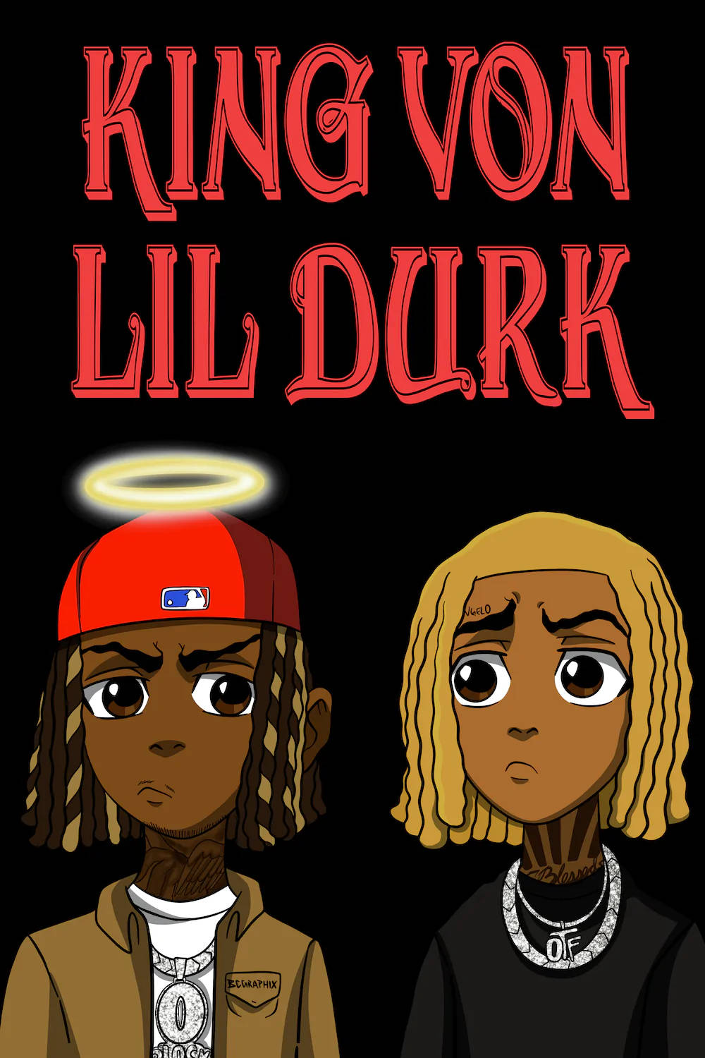 King Von And Lil Durk Cartoon Wallpaper