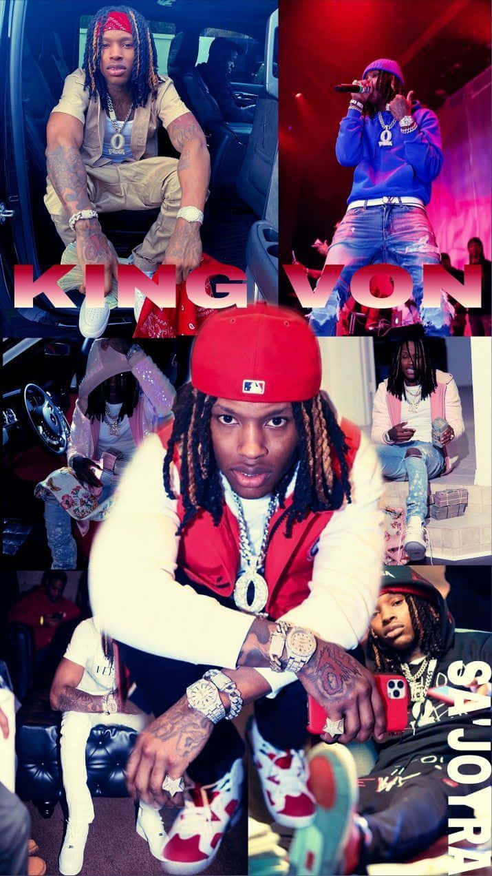 King Von Collage Showcasing Style Wallpaper