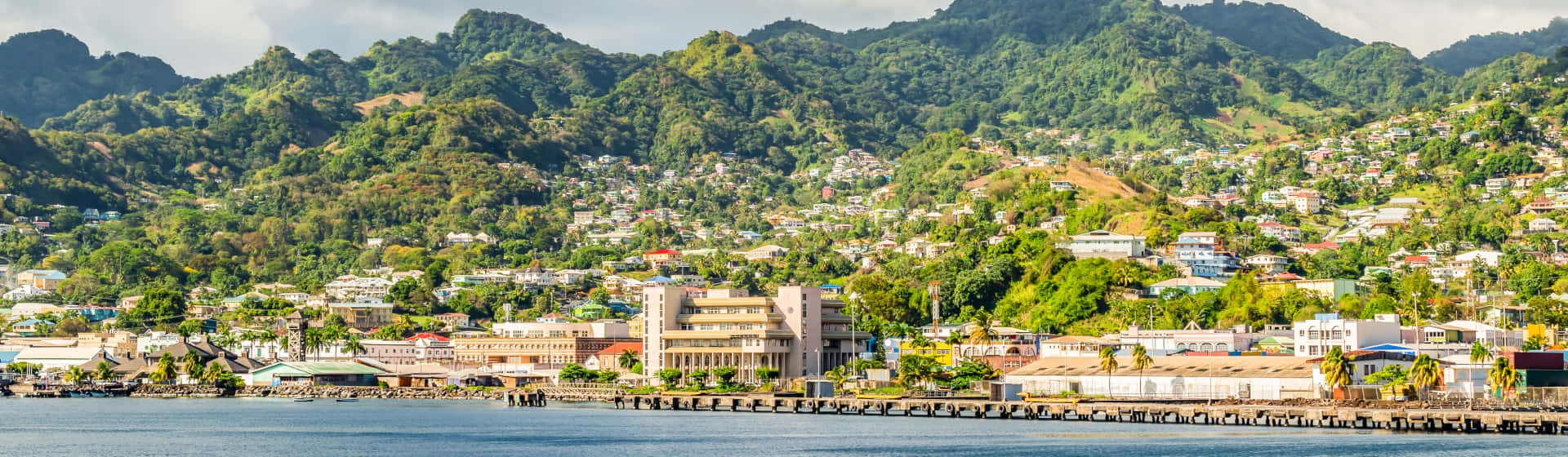 Kingstown Saint Vincent Coastline Panorama Wallpaper