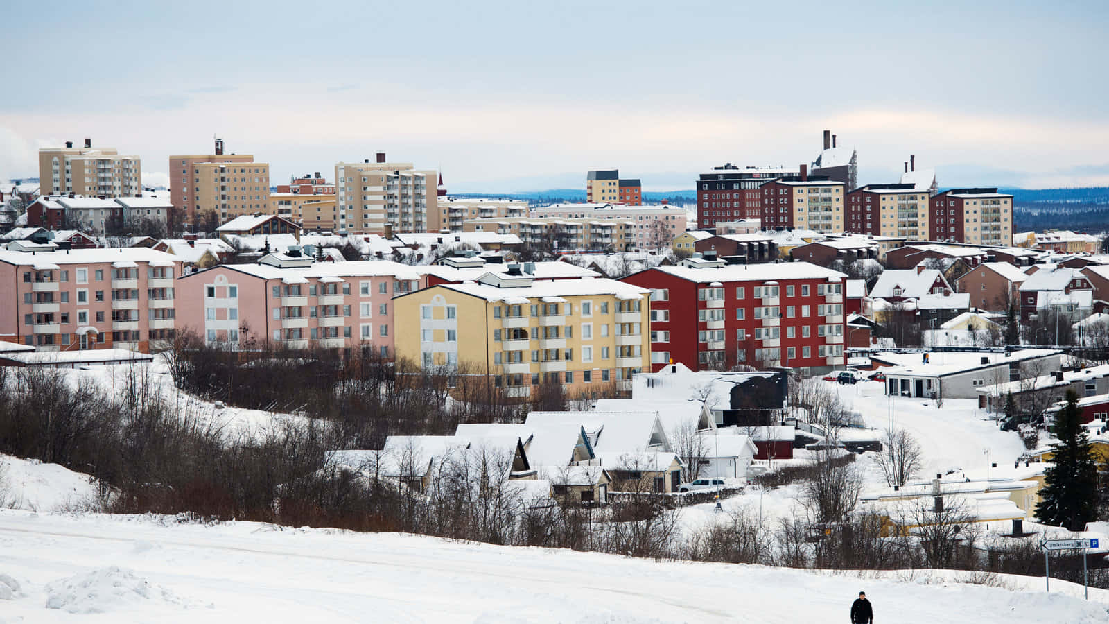 Kiruna Winter Cityscape Sweden Wallpaper