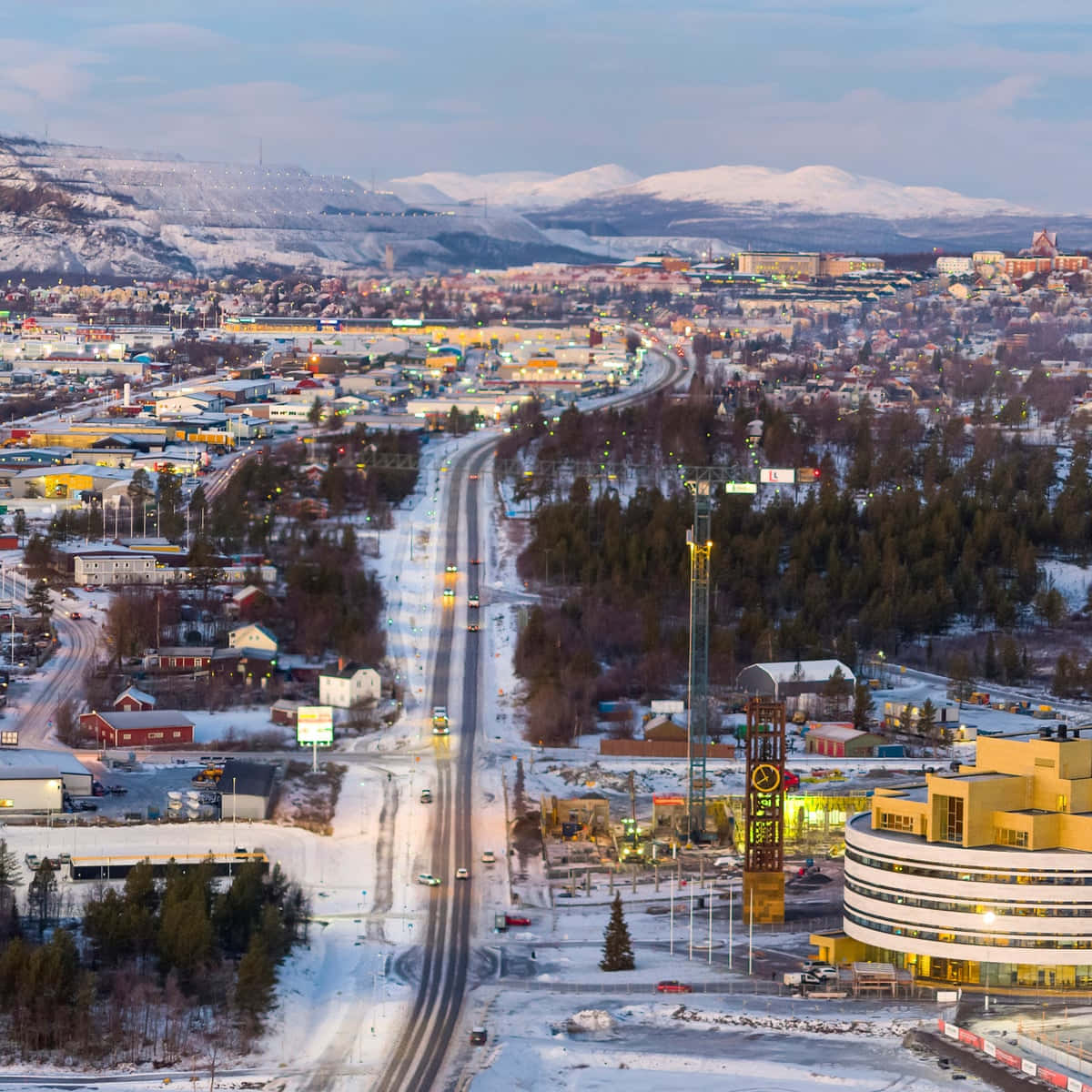 Kiruna Winter Twilight Wallpaper