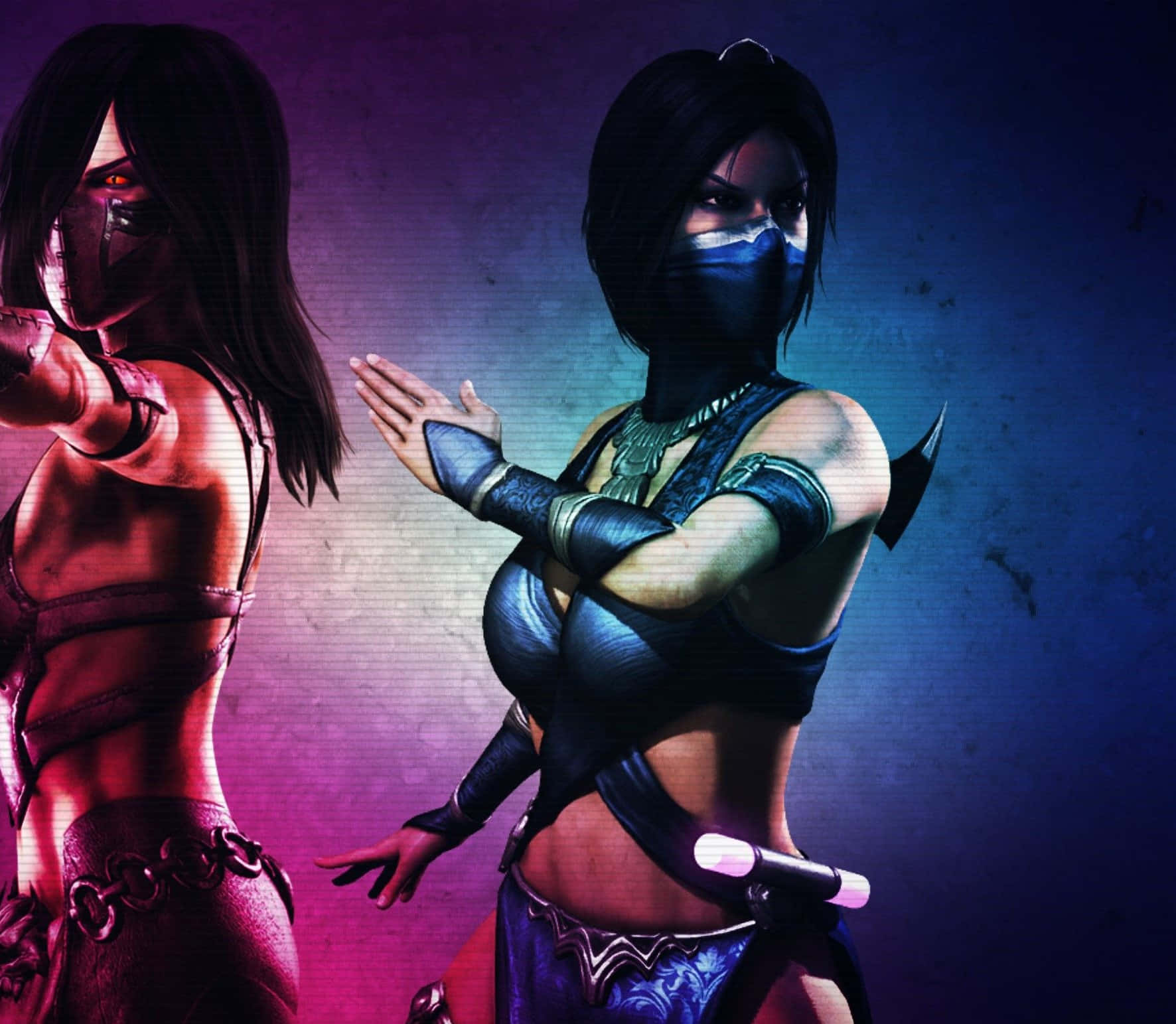 Kitana, The Fierce Warrior In Mortal Kombat Wallpaper