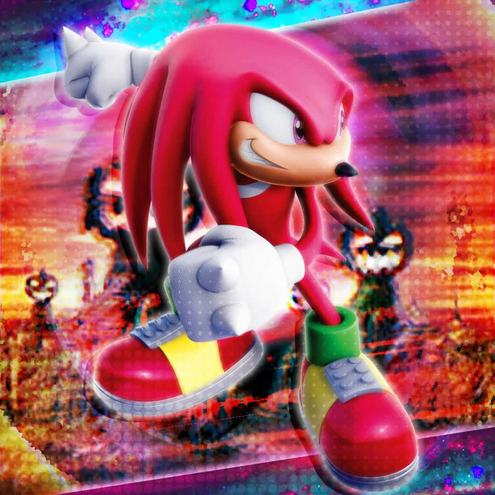 Knuckles Glitch Art Sonic Series Wallpaper