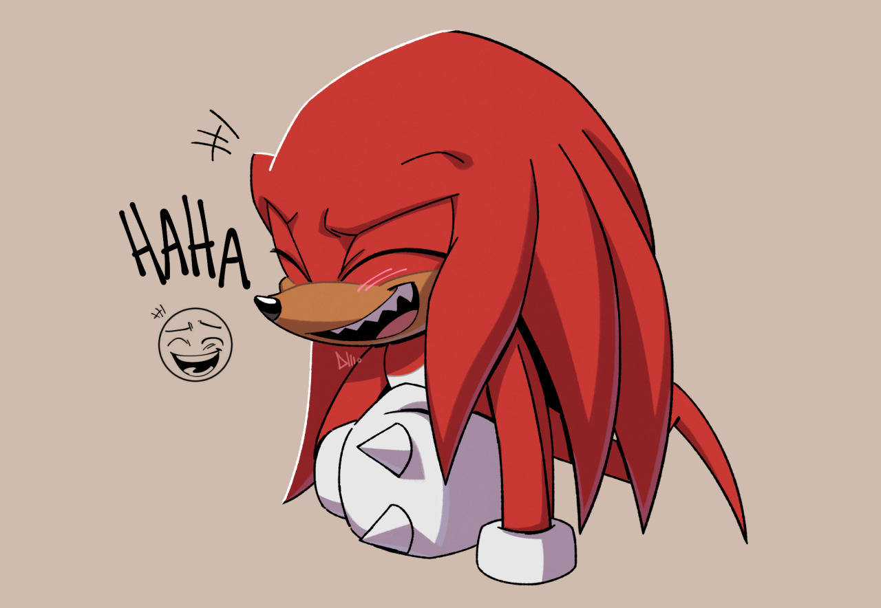 Knuckles The Echidna Cute Haha Art Wallpaper