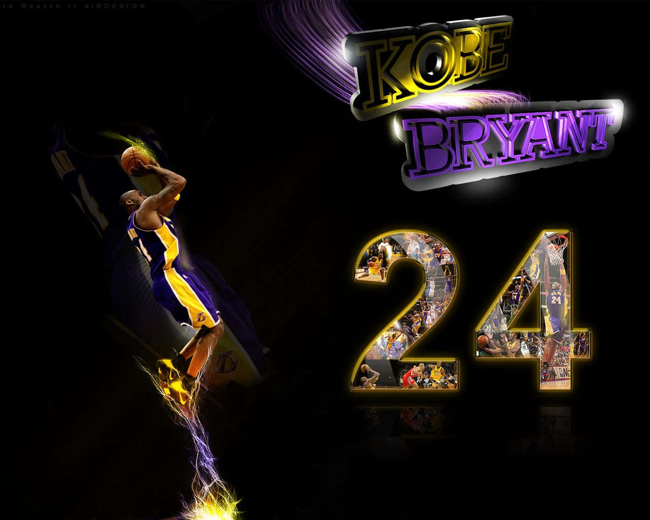 Kobe Bryant 24 Logo Fan Art Wallpaper