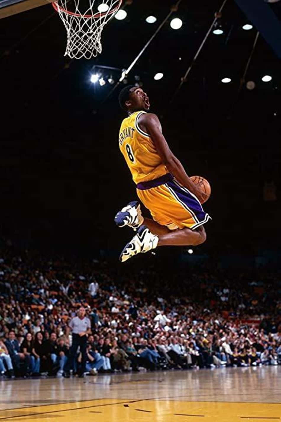 Kobe Bryant Flying Through The Air Wallpaper