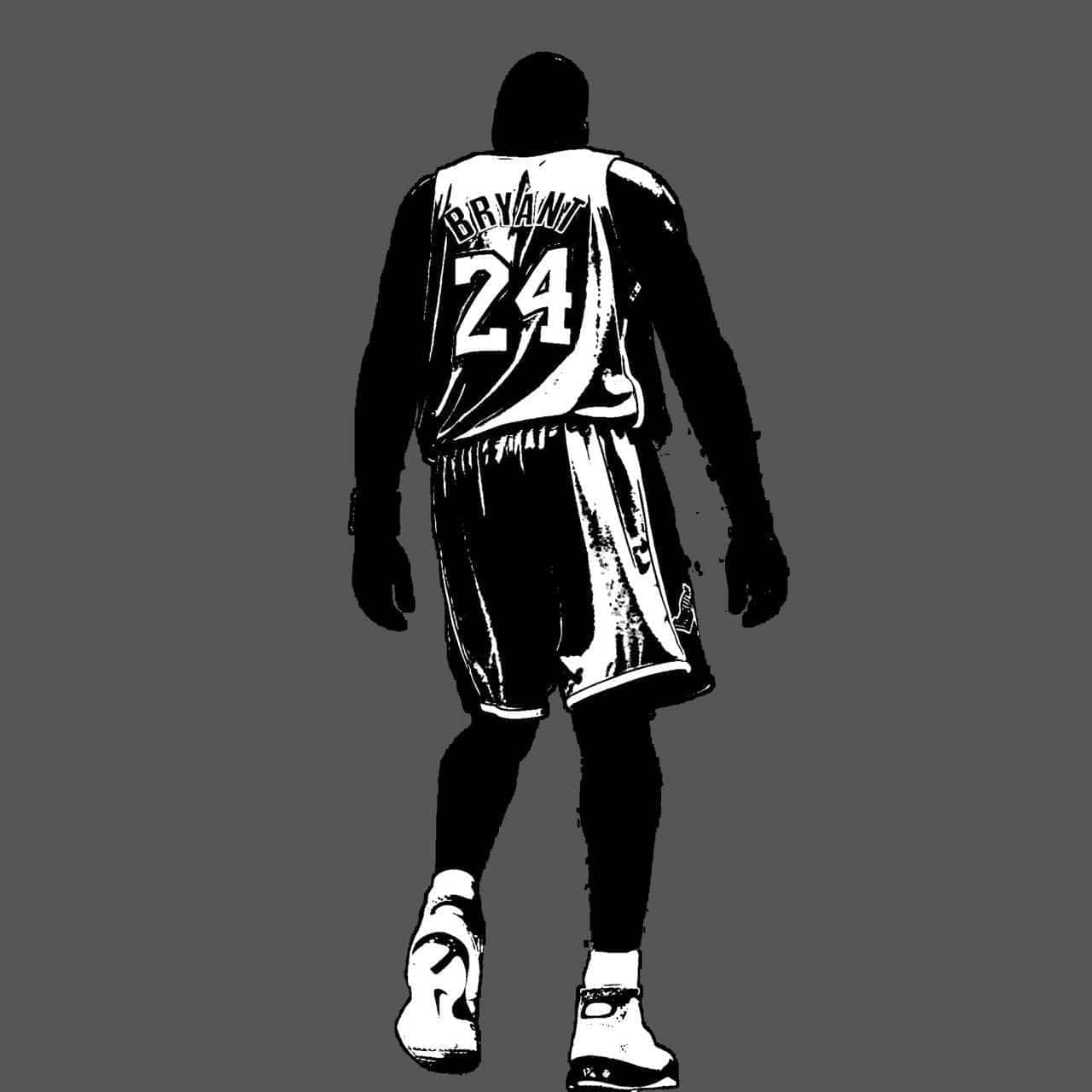 Kobe Bryant24 Blackand White Illustration Wallpaper