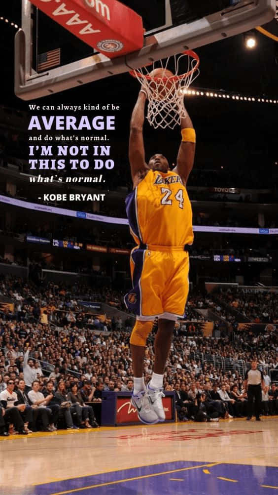 Kobe Showing Off His Vertical With An Amazing Dunk Wallpaper