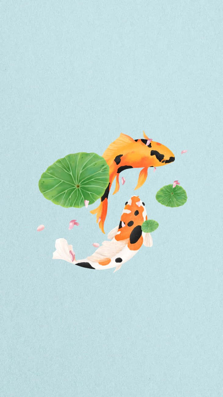 Koi Fish Tranquility Art Wallpaper