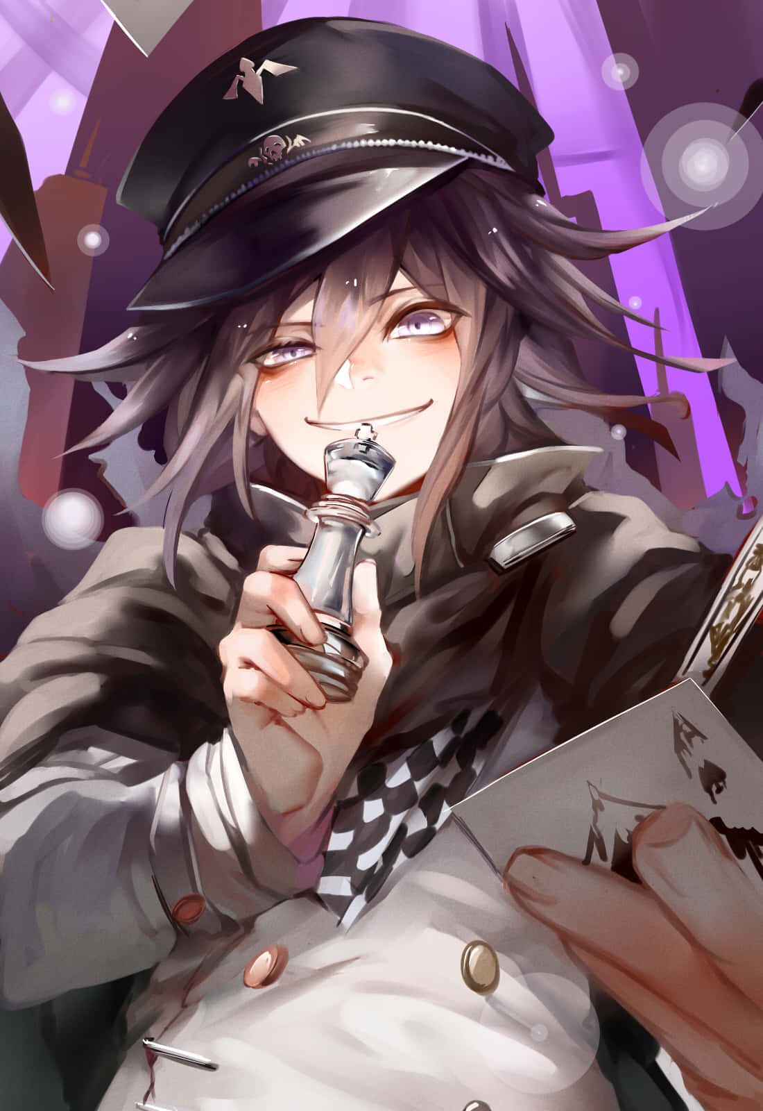 Kokichi Ouma Holding Chess Piece Wallpaper