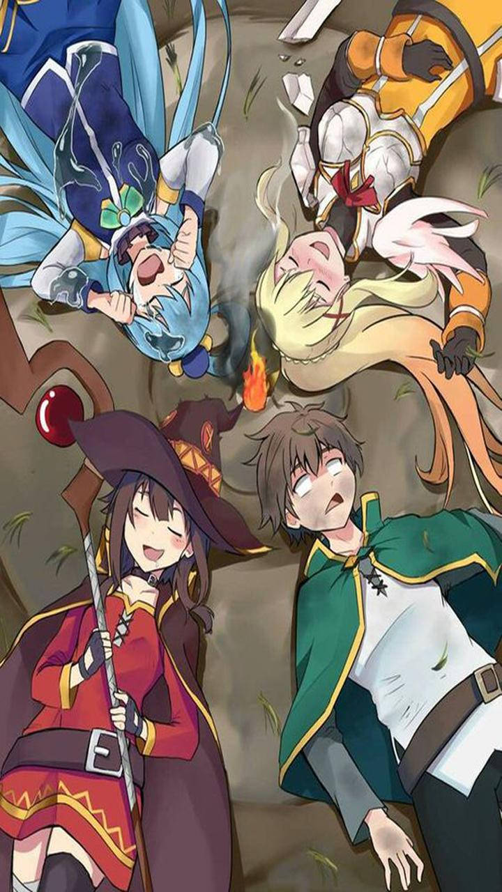 Konosuba Heroes Fighting For Justice Wallpaper