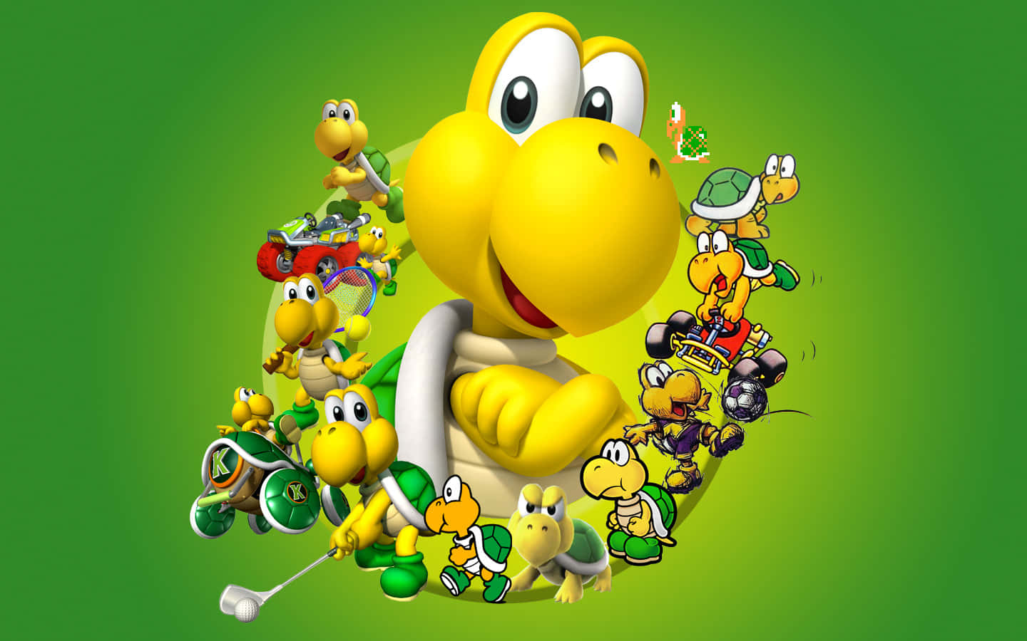 Koopa Troopa Challenging The Mushroom Kingdom Wallpaper