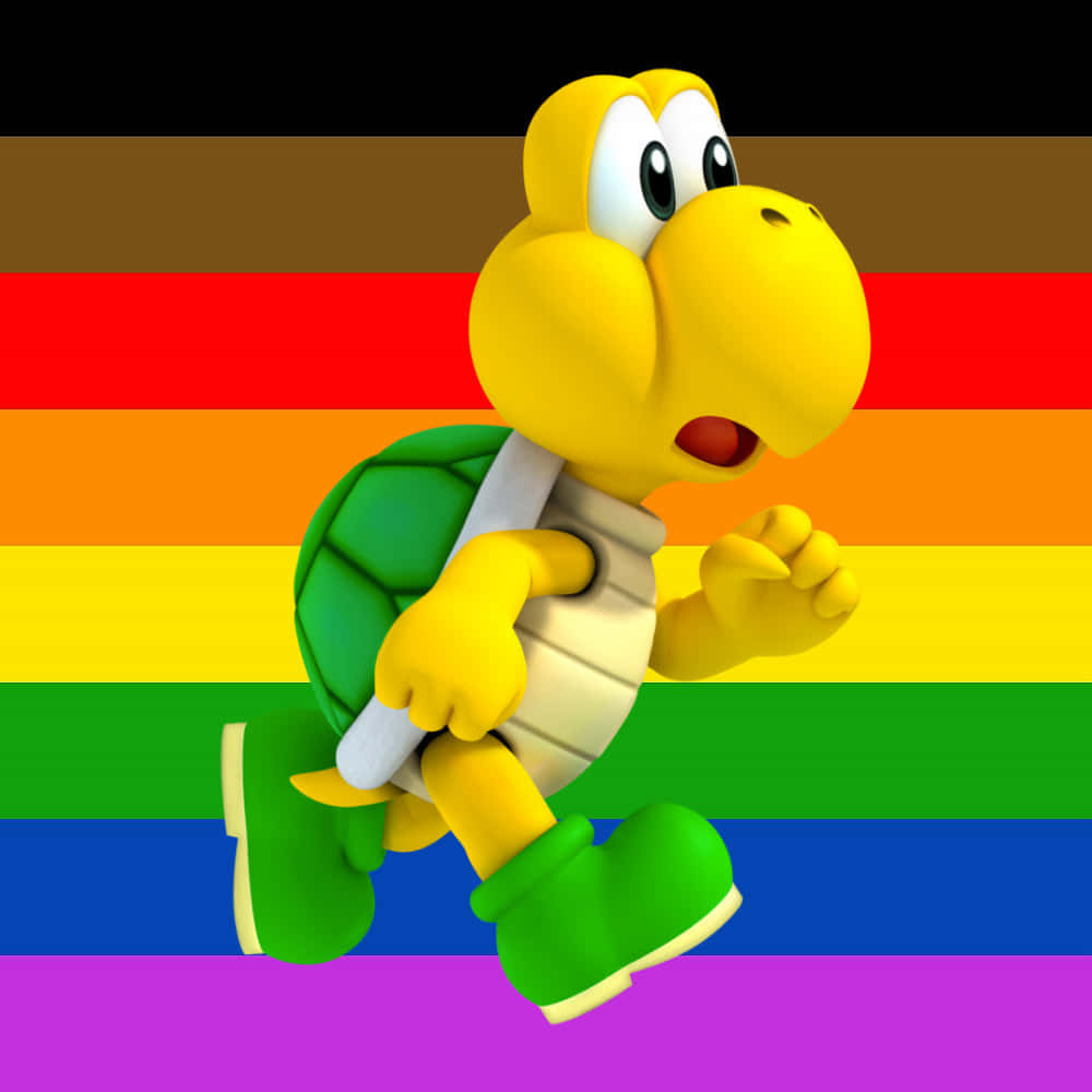 Koopa Troopa From Super Mario In Action Wallpaper