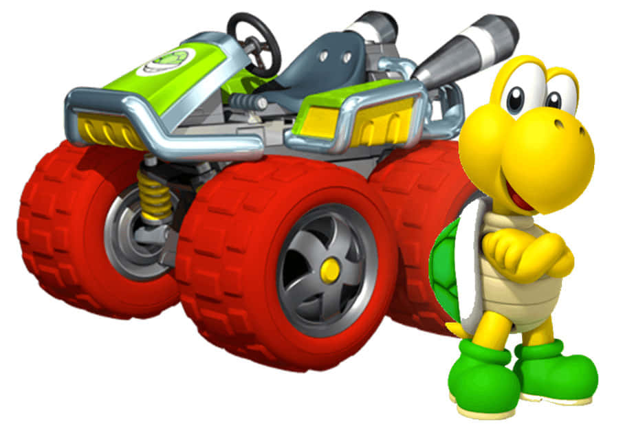 Koopa Troopa Marching Forward In A Vibrant Scene Wallpaper