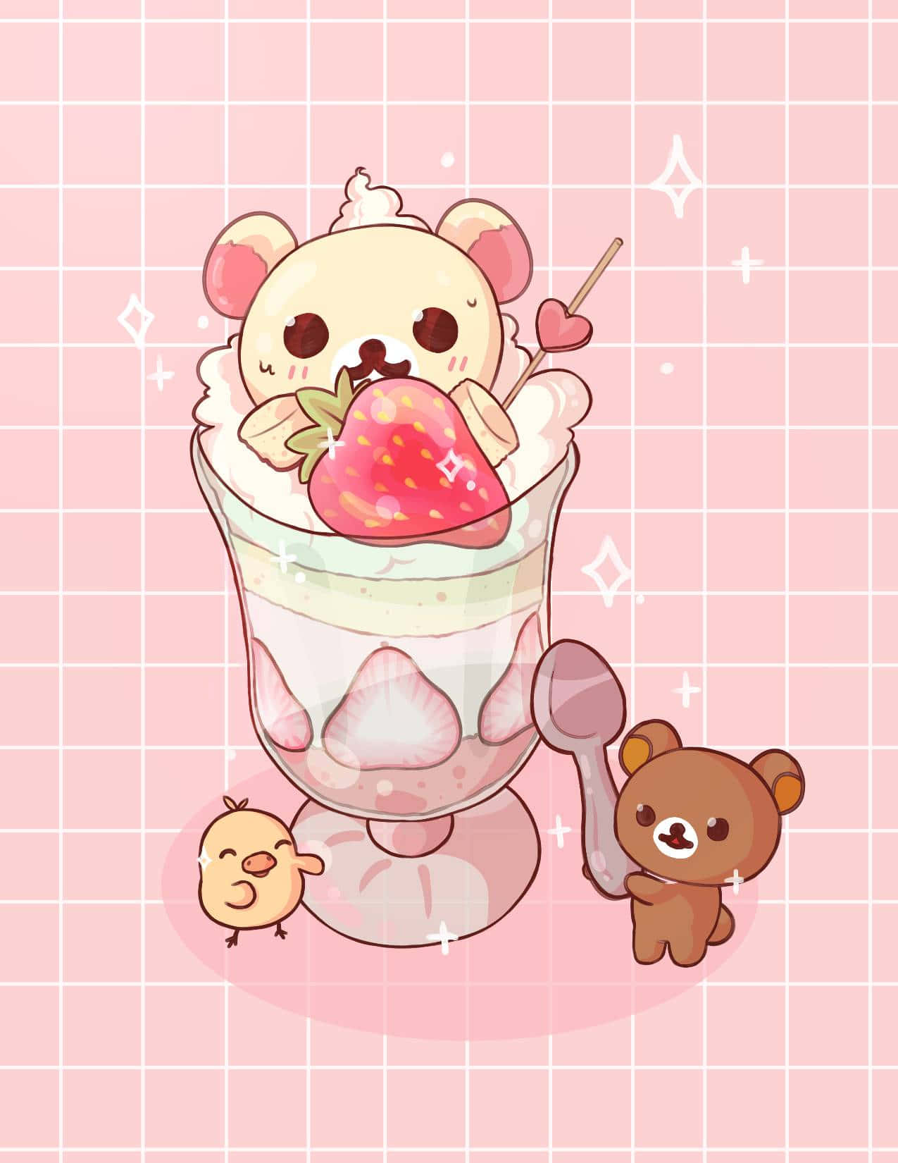 Korilakkumaand Friends Dessert Time Wallpaper