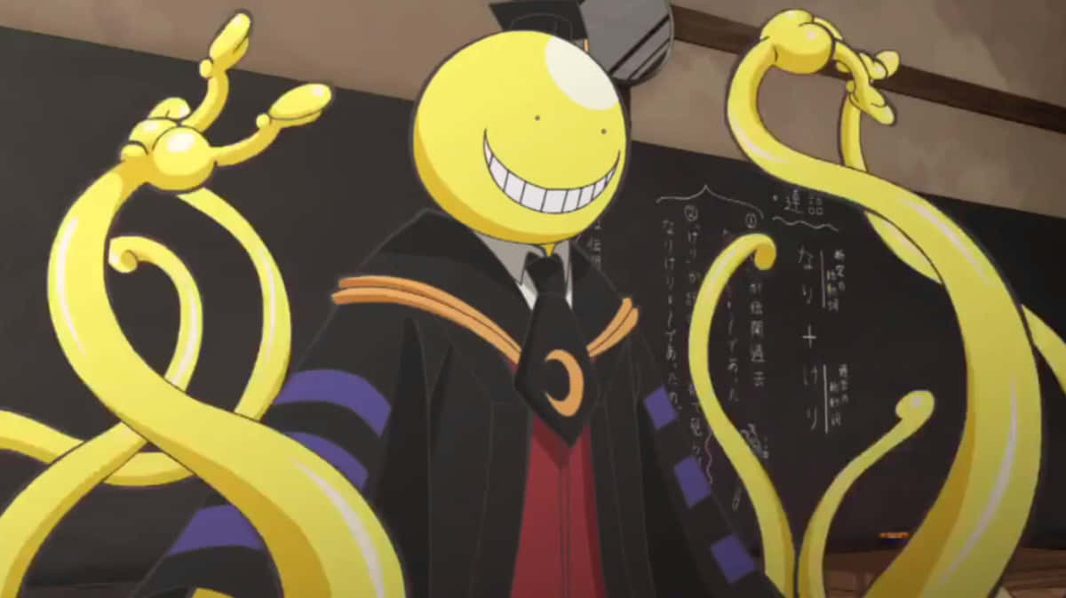 Koro Sensei Smiling In Classroom Wallpaper