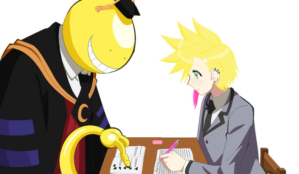 Koro Sensei Smiling In The Classroom Wallpaper