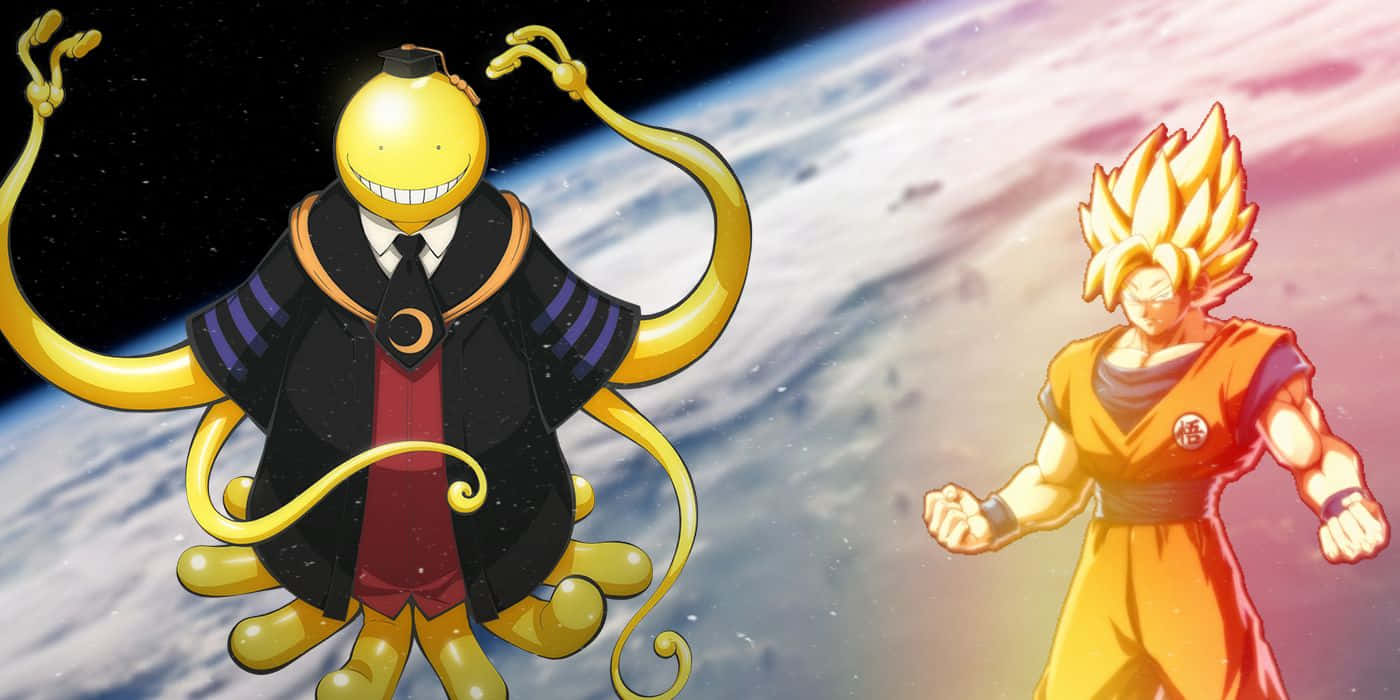 Koro Sensei Smiling Vibrantly Wallpaper