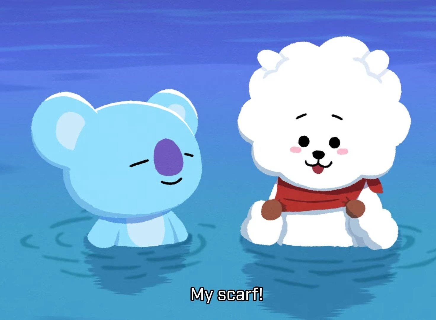 Koya And Rj Bt21 On Water Wallpaper