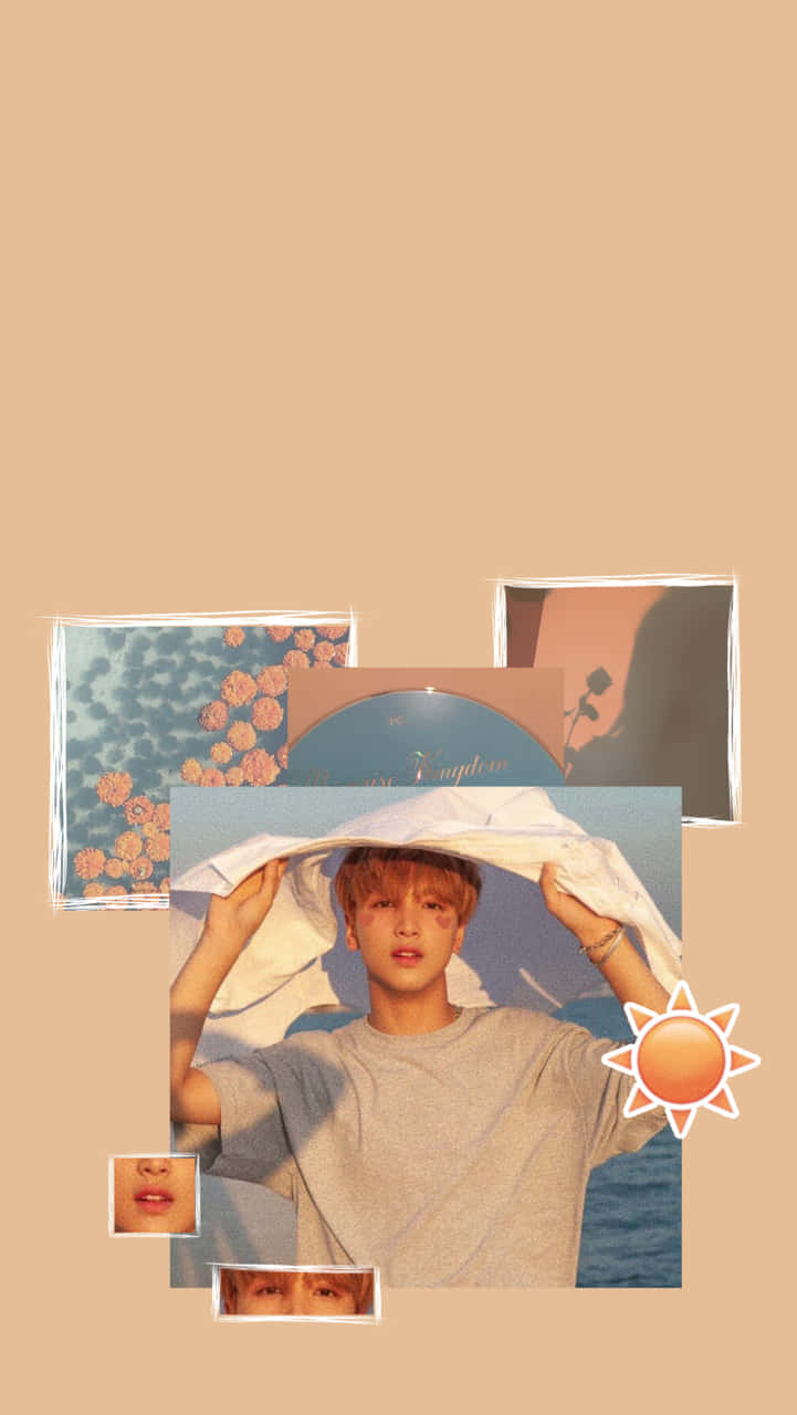 Kpop Aesthetic Collage Sunset Tones Wallpaper