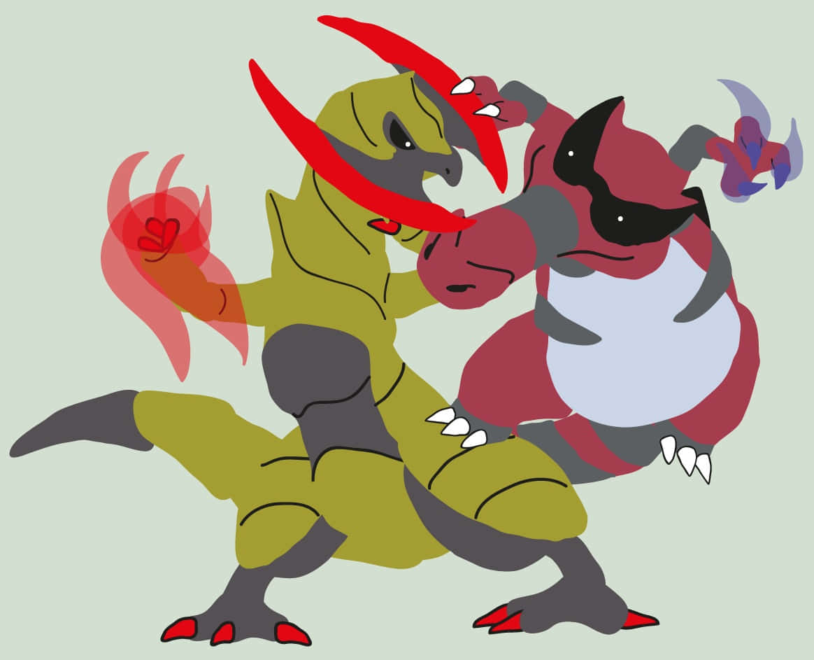 Krookodile Versus Haxorus Wallpaper