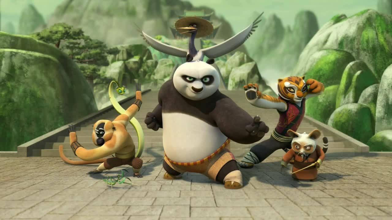 Kung Fu Panda And Friends On A Bridge Wallpaper