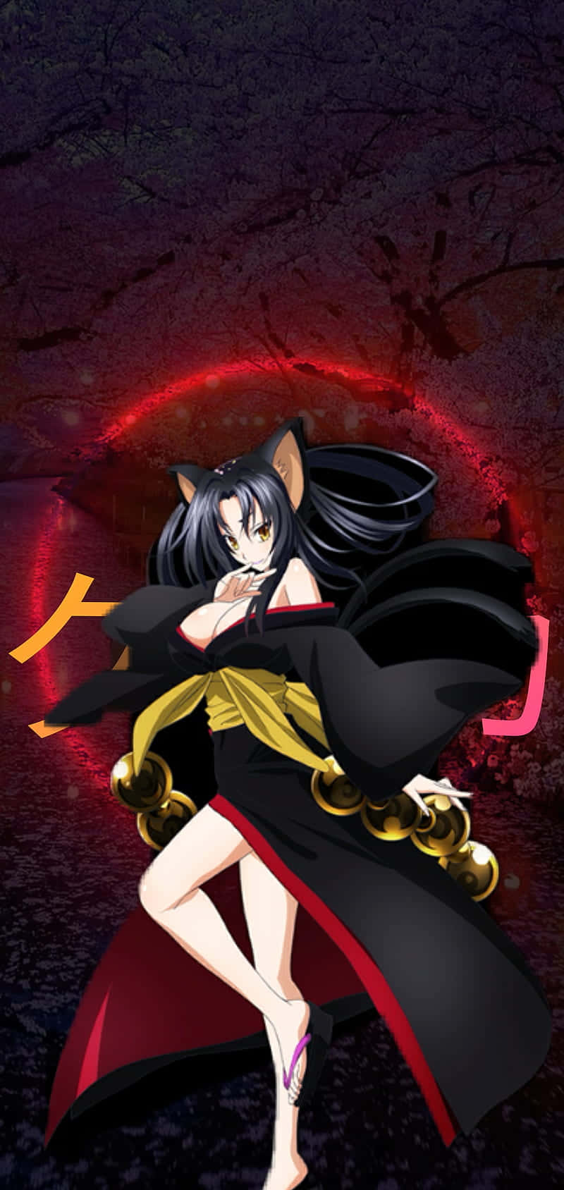 Kuroka_ Toujou_ Anime_ Character_ Pose Wallpaper