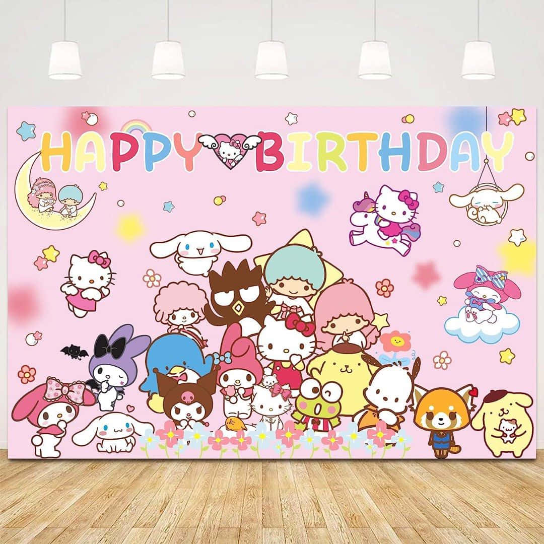 Kuromiand Friends Birthday Banner Wallpaper