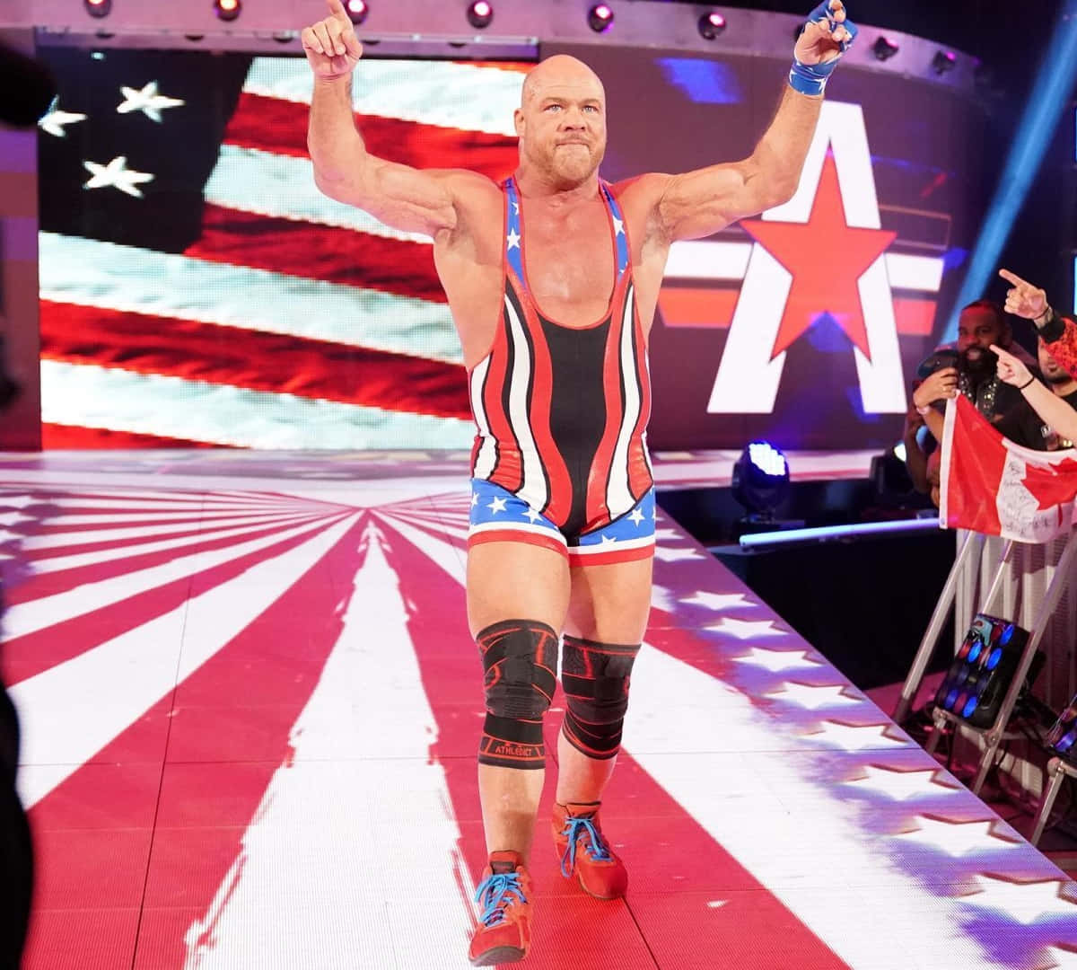 Kurt Angle Final Match Wrestlemania 35 Wallpaper