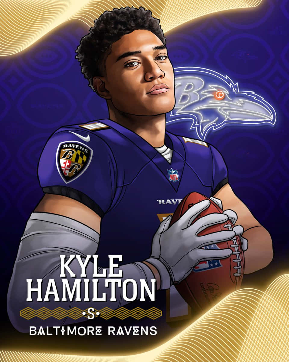 Kyle Hamilton Baltimore Ravens Illustration Wallpaper