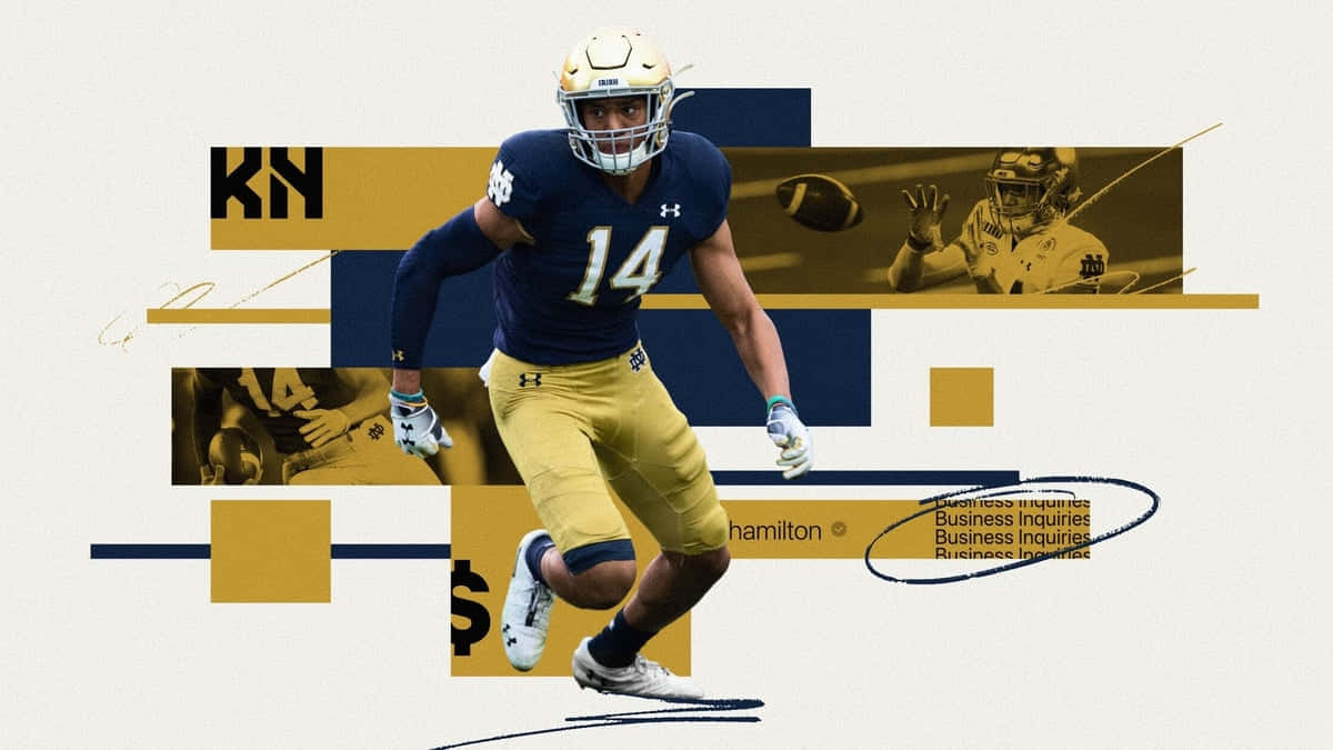 Kyle Hamilton Notre Dame Football Art Wallpaper