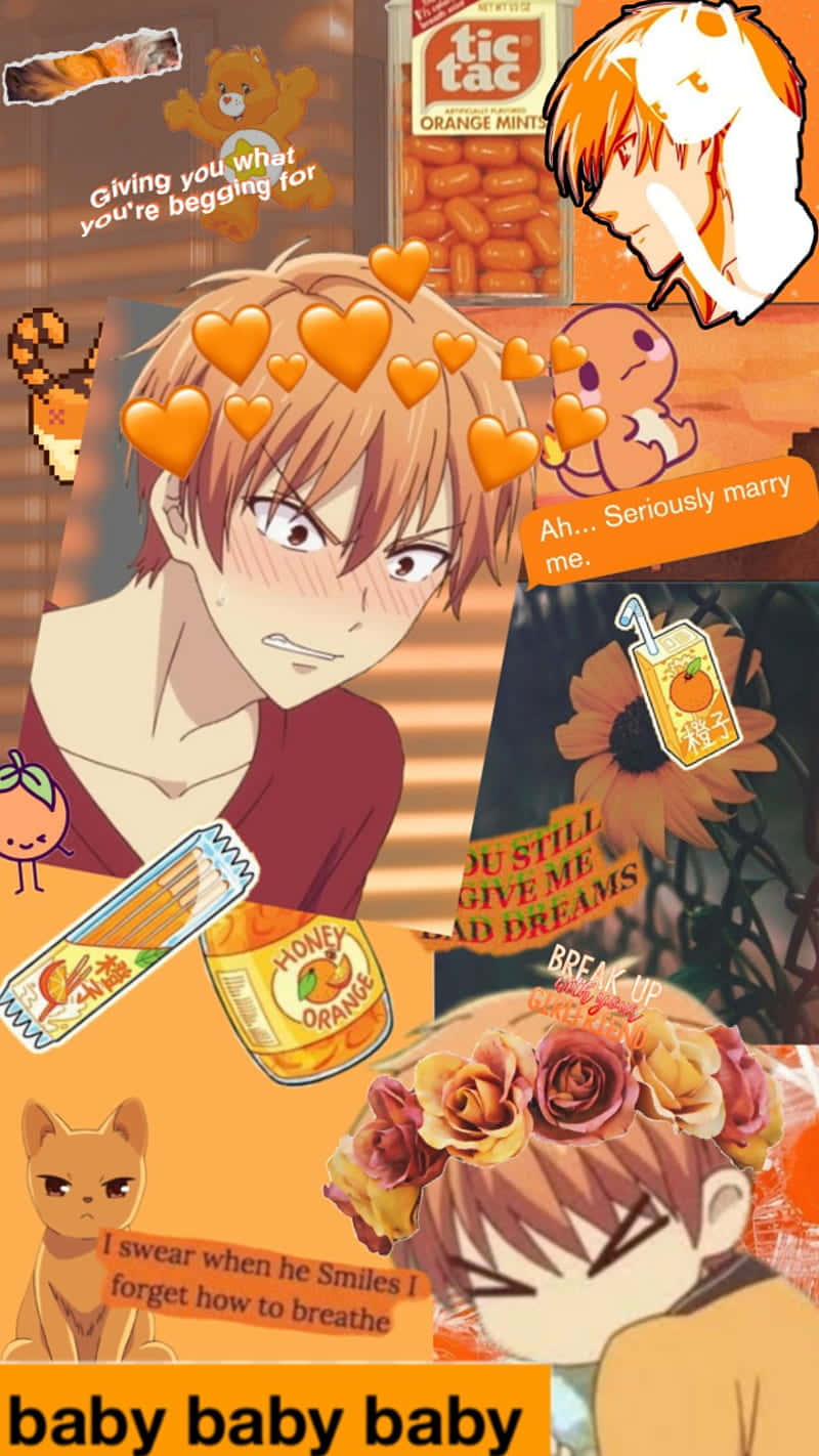 Kyo Centric Collage Fruits Basket Wallpaper