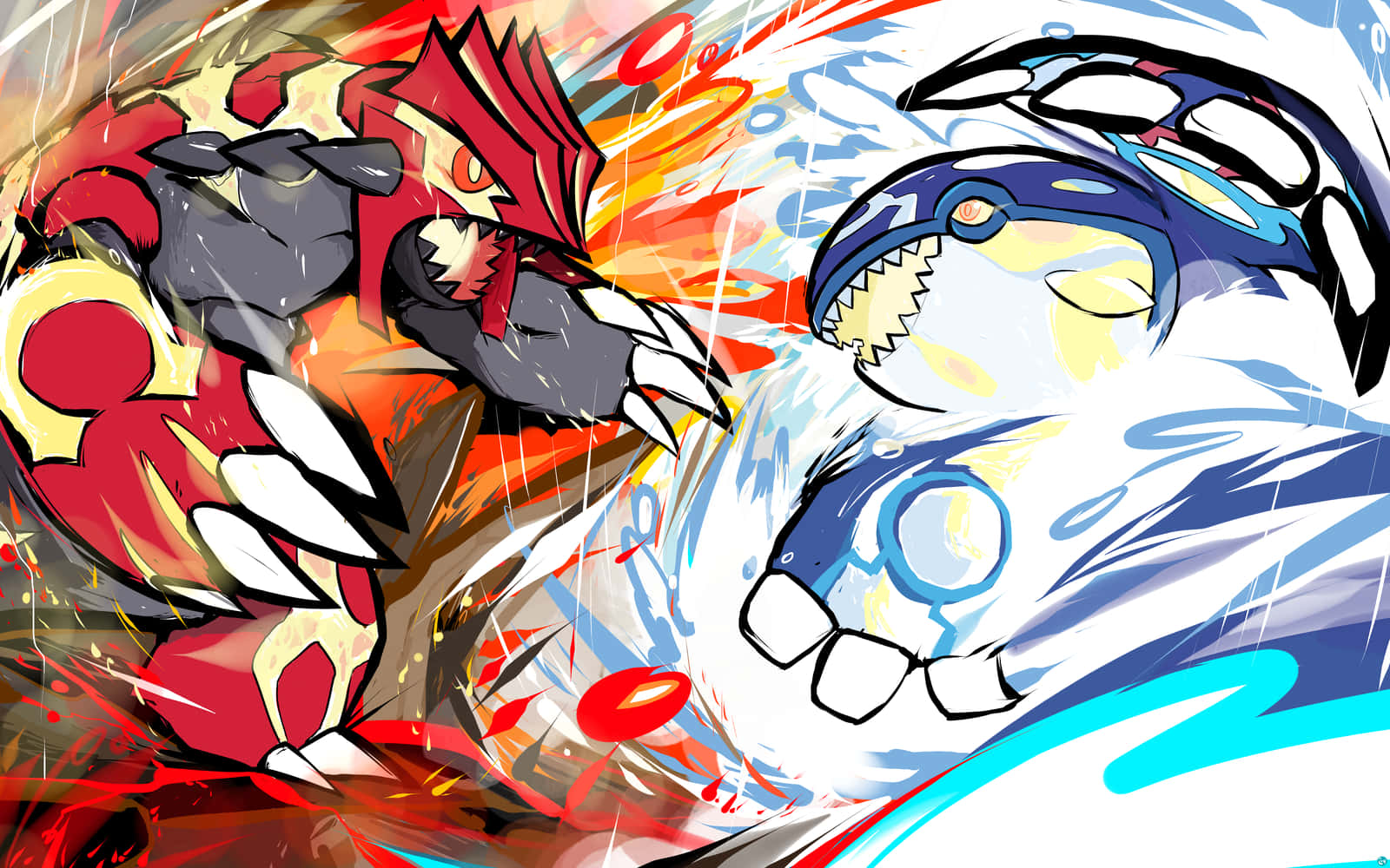 Kyogre And Groudon Artwork Wallpaper