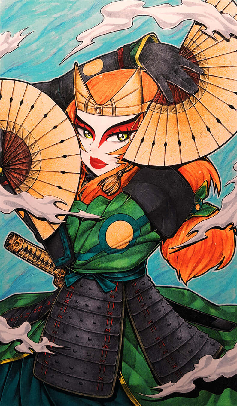 Kyoshi_ Warrior_ Fan_ Art Wallpaper