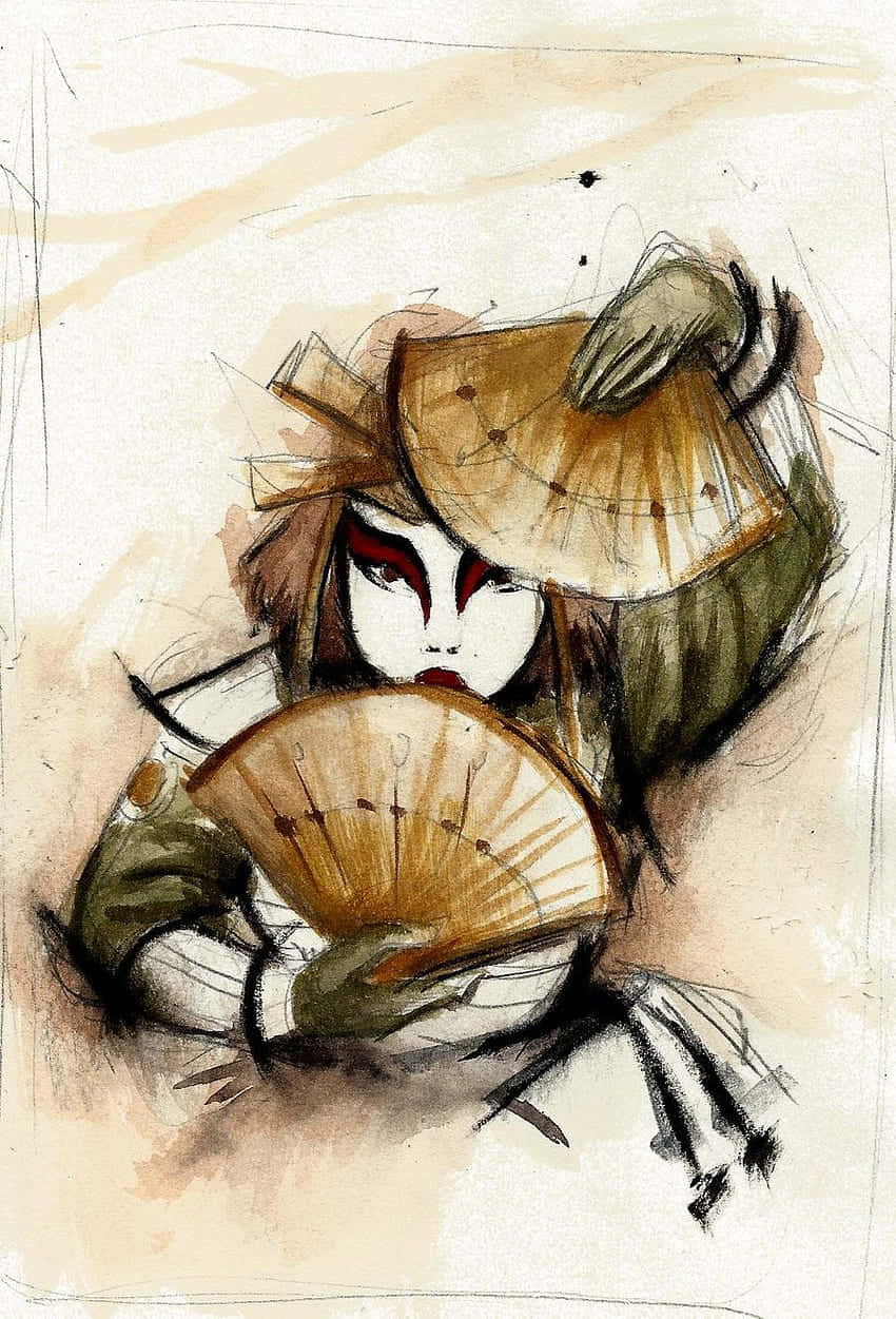 Kyoshi_ Warrior_ Fan_ Art Wallpaper