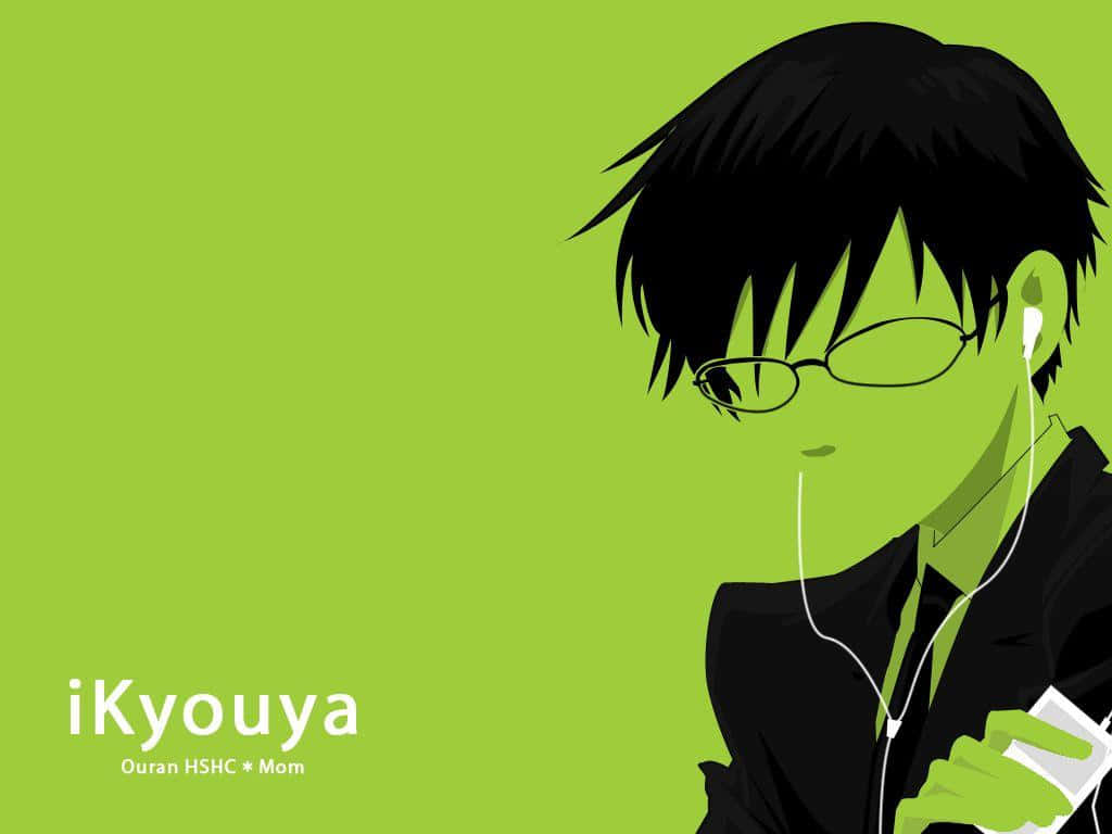 Kyoya Ootori Suave And Sophisticated Pose In Ouran High School Host Club Wallpaper