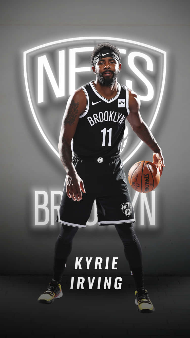 Kyrie Irving Proudly Displays His Brooklyn Nets Jersey At His Introductory Press Conference Wallpaper