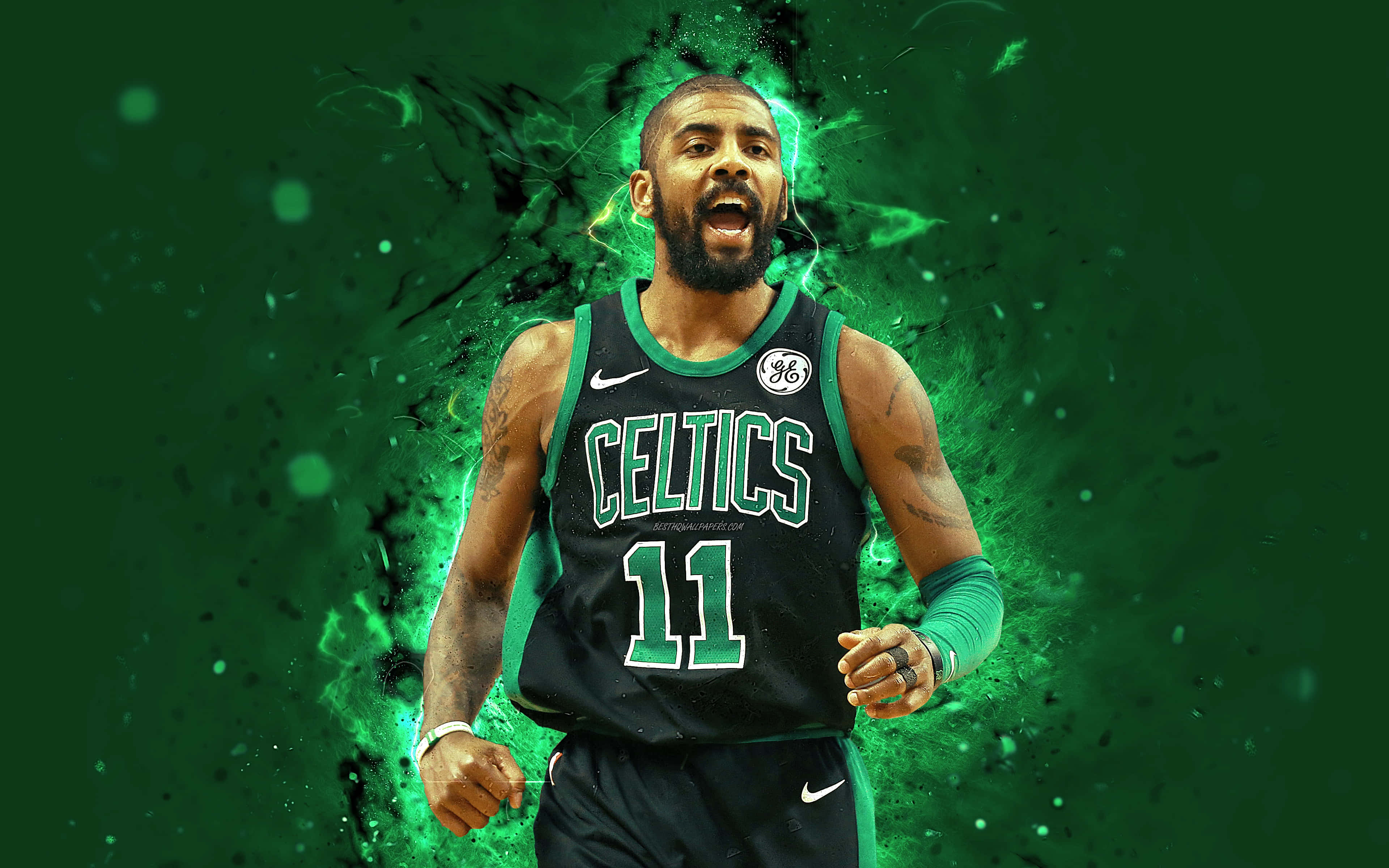 Kyrie Irving Showing Off His Cool Side In The Latest Basketball Game Wallpaper