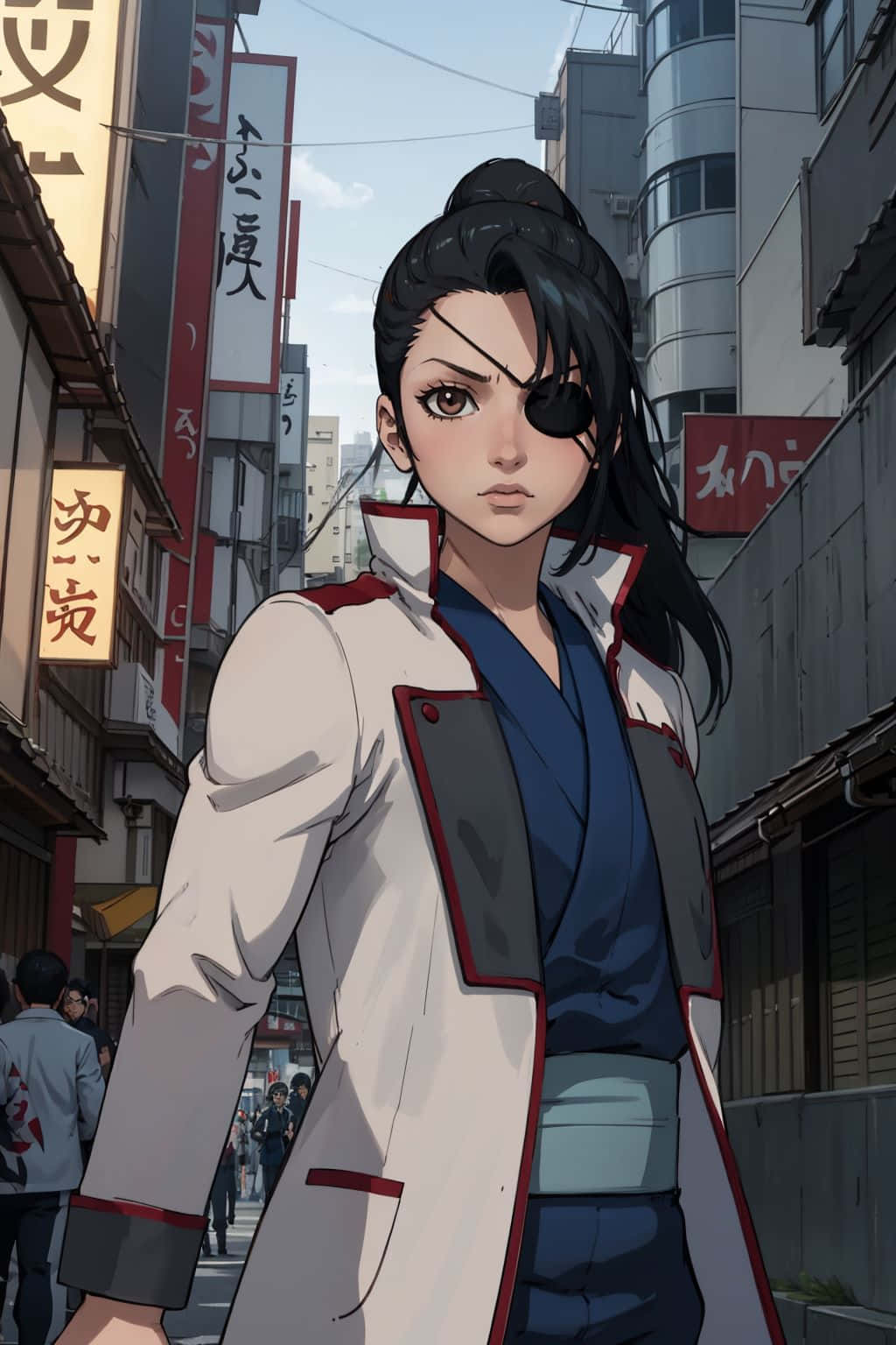 Kyubei Yagyu Anime Character Street Scene Wallpaper