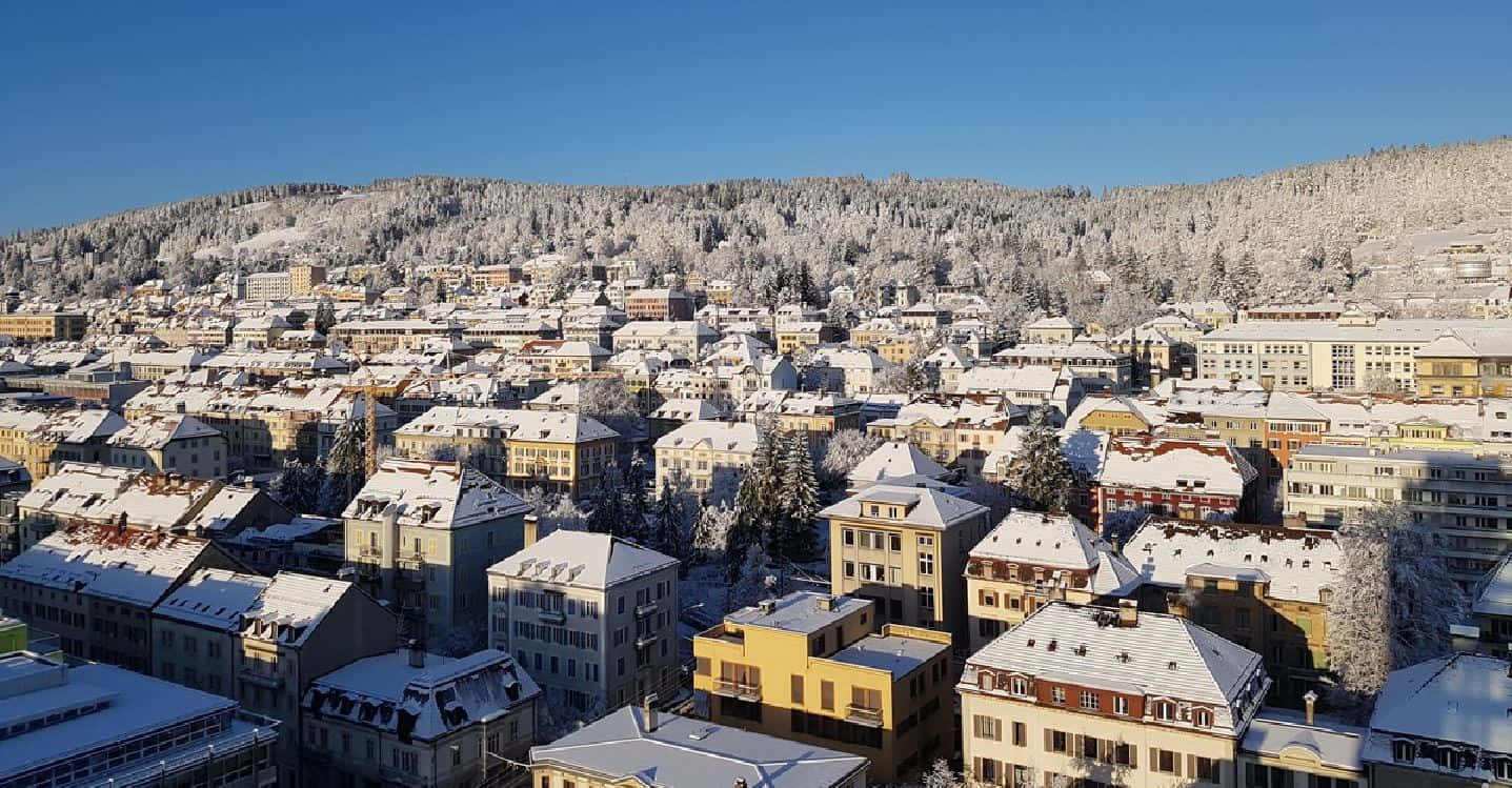 La Chaux De Fonds Winter Panorama Wallpaper