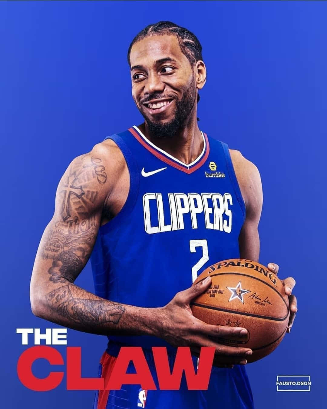 La Clippers Nba Star Kawhi Leonard Portrait Wallpaper