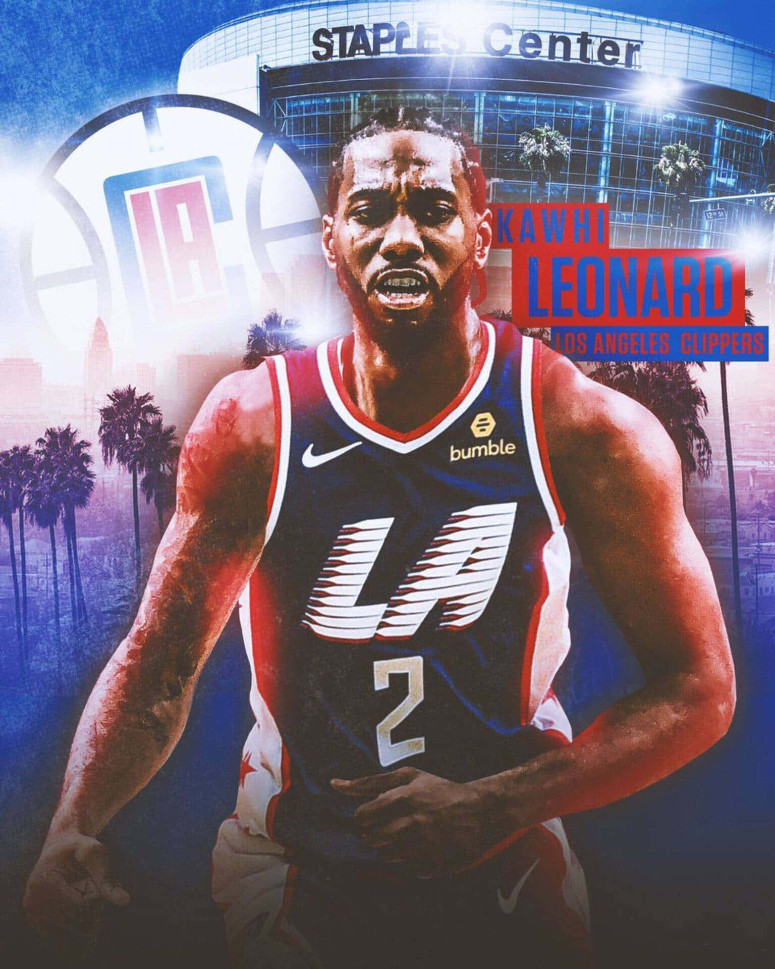 La Clippers Professional Player Kawhi Leonard Digital Art Wallpaper