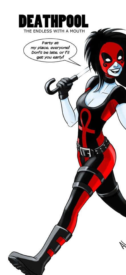 Lady Deadpool In Action Wallpaper