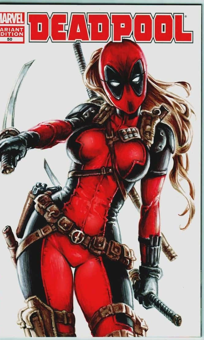 Lady Deadpool Ready For Action Wallpaper