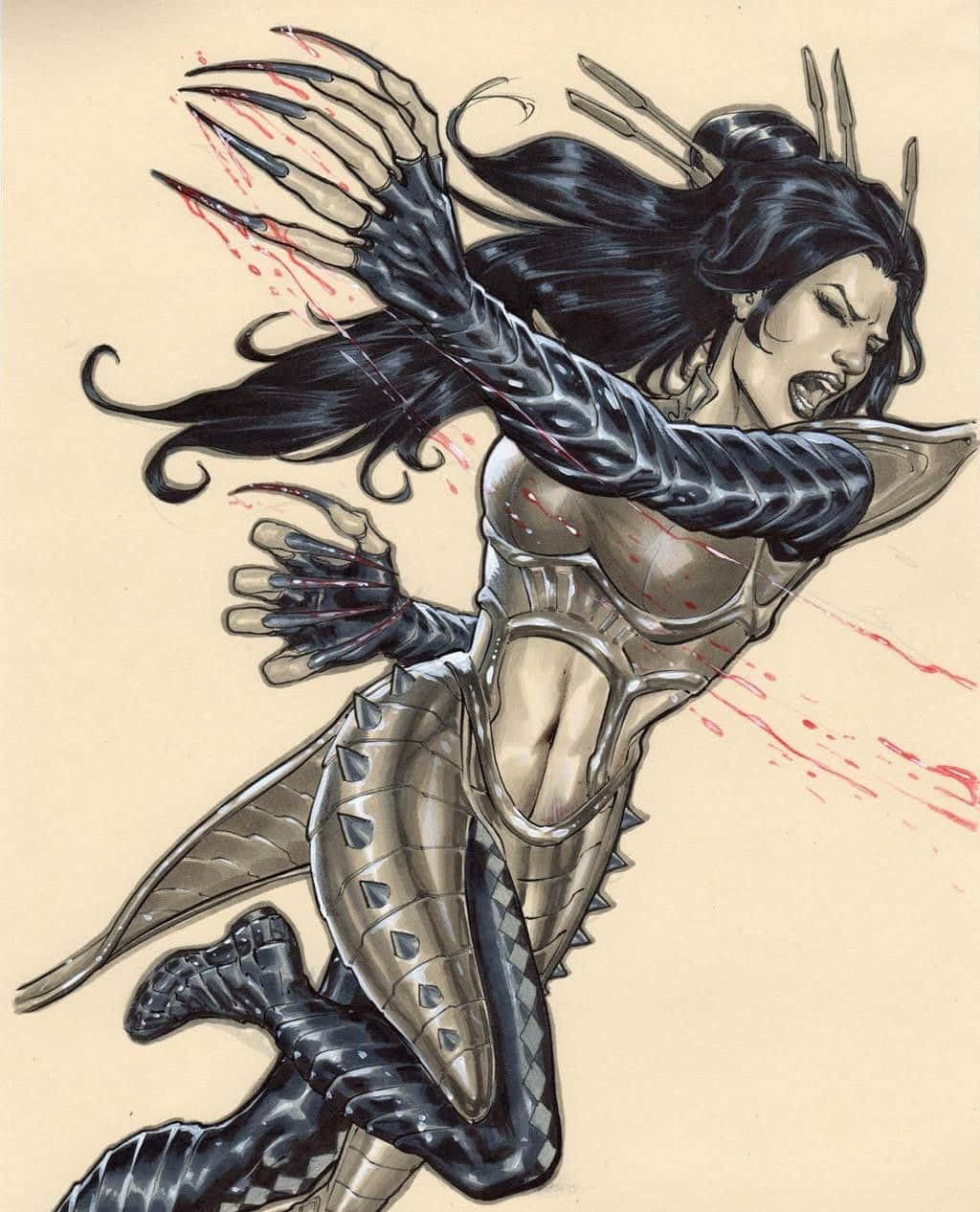 Lady Deathstrike In Action Wallpaper