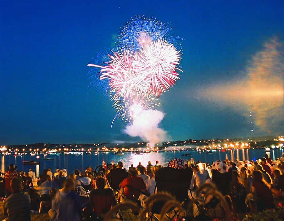 Lakeside Fireworks Celebration Barrie Wallpaper