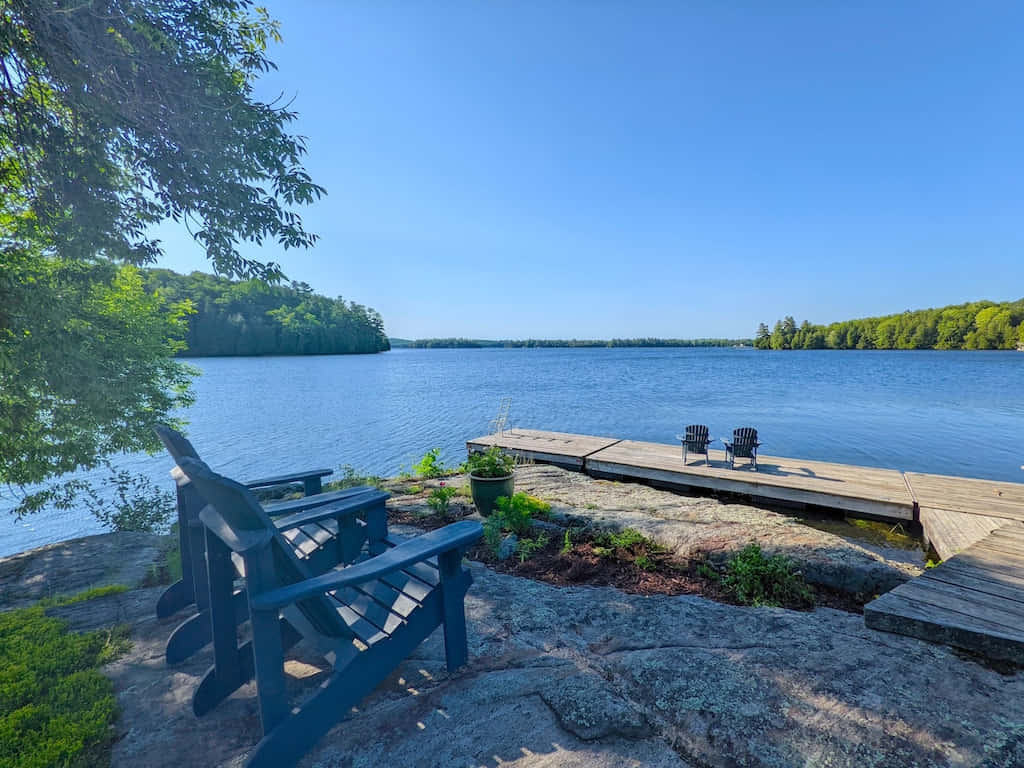 Lakeside Serenity Dock View Wallpaper