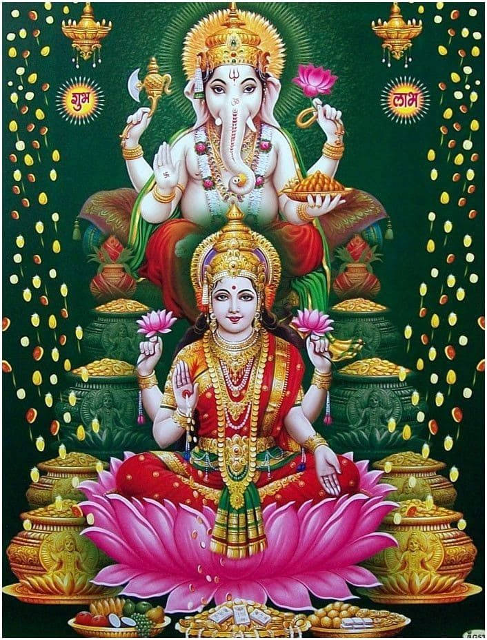 Lakshmi Devi And Ganesh Desktop Wallpaper