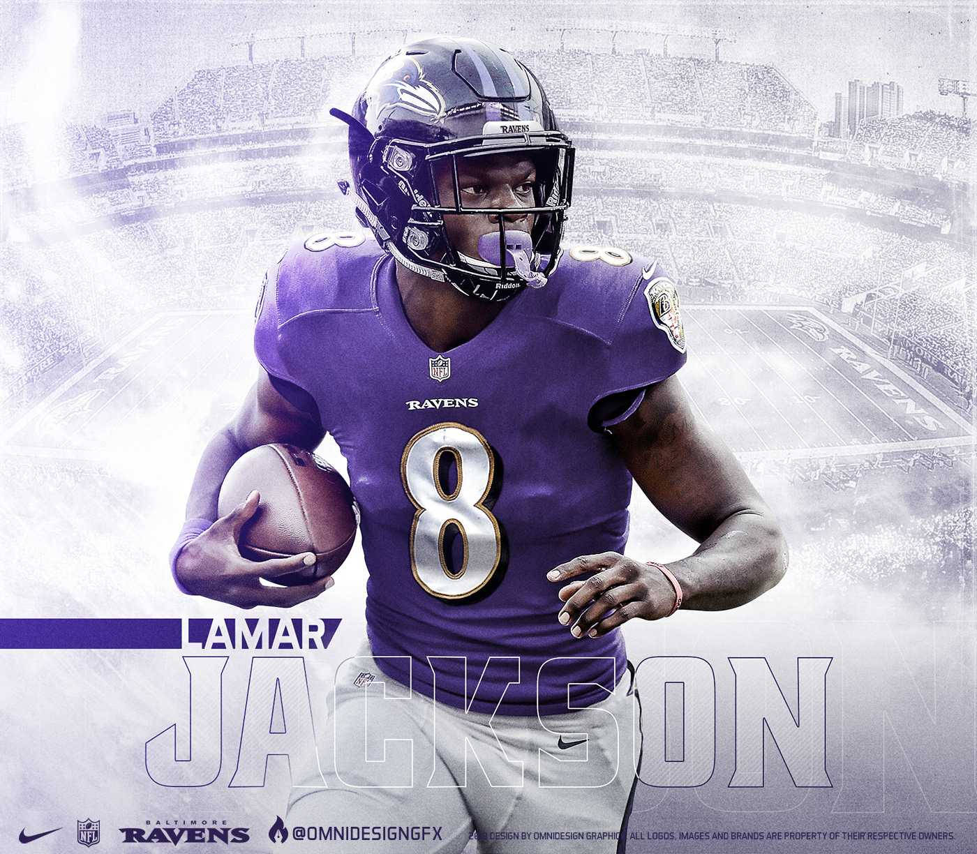 Lamar Jackson Baltimore Purple Ravens Wallpaper