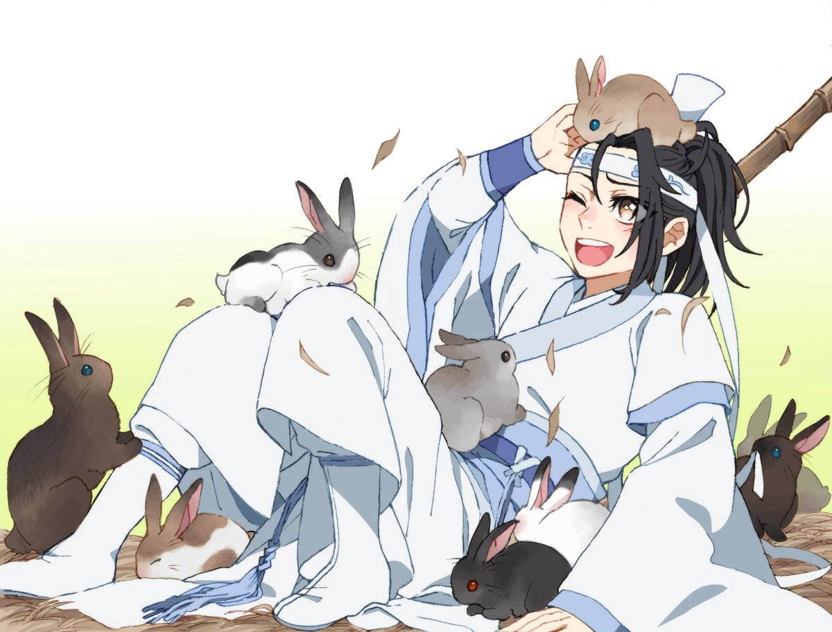 Lan Jingyi With Bunnies - Mo Dao Zu Shi Wallpaper